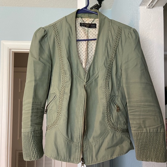 ZARA-Trendy,Lined,Cropped,Sage-ish Green Jacket - Picture 5 of 8